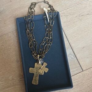Gold Cross Pendant Necklace